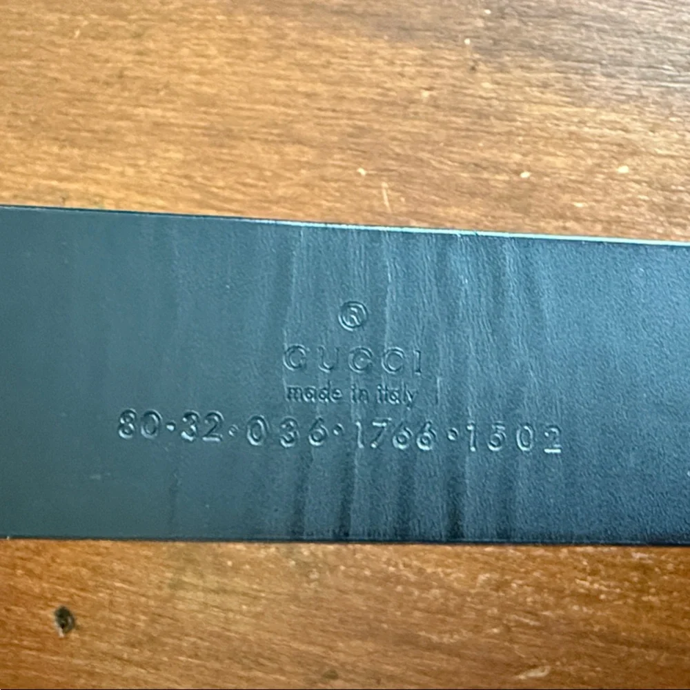 Gucci Black Leather Belt with Silver Interlocking G Buckle